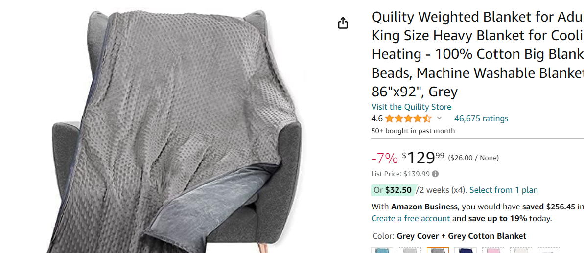Premium Quility Weighted Blanket for Adults 25 LB King Size Weighted